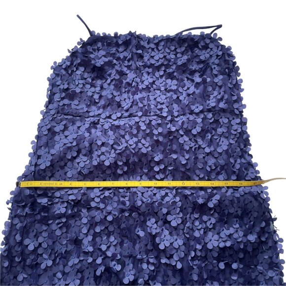 NWT By Anthropologie 3D Floral Embellished Mini Dress Navy Blue Size XS - Picture 6 of 9